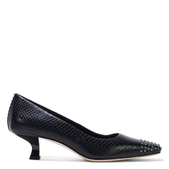 Donald Pliner CRISTINE Studded Snakeskin Kitten Heel Pumps 10 - Picture 12 of 12